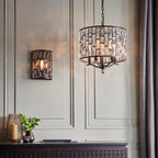 Belle 5-Light Pendant: Dark Bronze & Faceted Glass (Classic)