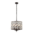Belle 5-Light Pendant: Dark Bronze & Faceted Glass (Classic)