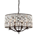 Belle 8 Light Pendant Dark Bronze & Faceted Glass