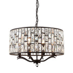 Belle 8 Light Pendant Dark Bronze & Faceted Glass