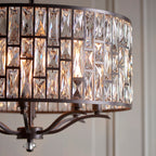 Belle 8 Light Pendant Dark Bronze & Faceted Glass