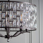 Belle 8 Light Pendant Dark Bronze & Faceted Glass