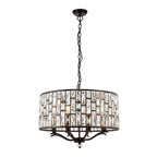 Belle 8 Light Pendant Dark Bronze & Faceted Glass
