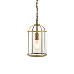 Lambeth 1-Light Adjustable Antique Brass Pendant with Clear Glass