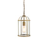 Lambeth 1-Light Adjustable Antique Brass Pendant with Clear Glass