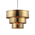 Morad 3-Tier Aged Brass Pendant Light (Dimmable, LED Compatible)