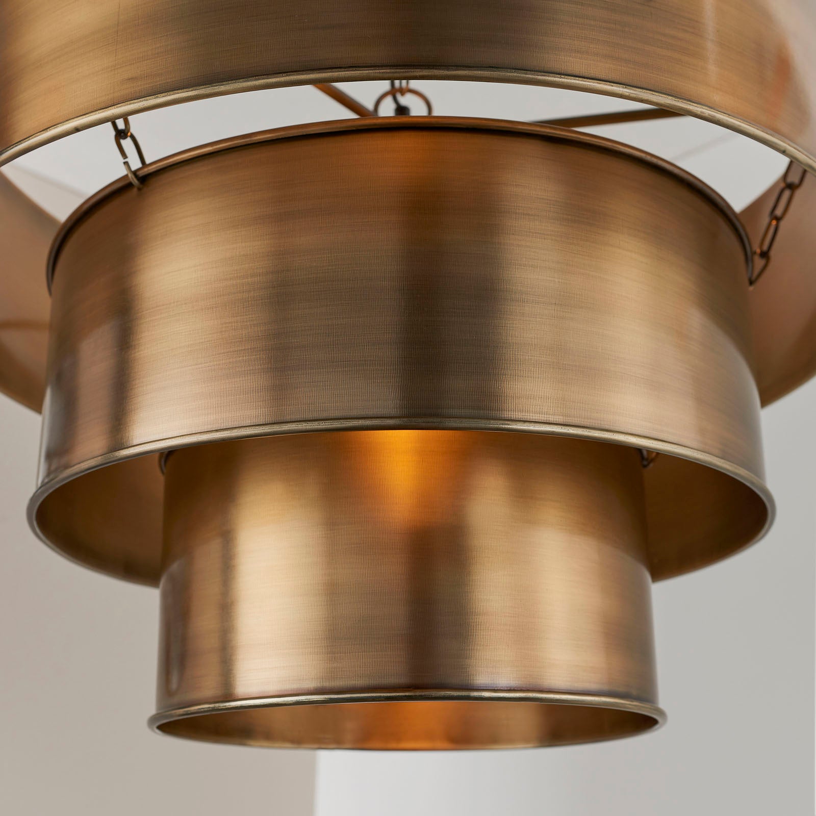 Morad 3-Tier Aged Brass Pendant Light (Dimmable, LED Compatible)