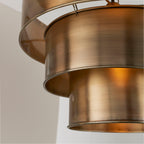 Morad 3-Tier Aged Brass Pendant Light (Dimmable, LED Compatible)