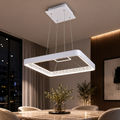 Pavo 45 Square White Pendant with Crystal Inner