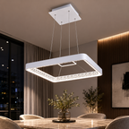 Pavo 45 Square White Pendant with Crystal Inner