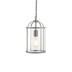 Lambeth 1-Light Adjustable Satin Nickel Pendant with Clear Glass
