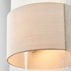 Obi Semi-Circular Vintage White Linen Wall Light