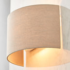 Obi Semi-Circular Natural Linen Wall Light