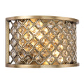 Hudson 2-Light Antique Brass Crystal Wall Light