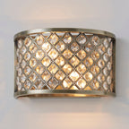 Hudson 2-Light Antique Brass Crystal Wall Light