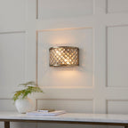 Hudson 2-Light Antique Brass Crystal Wall Light