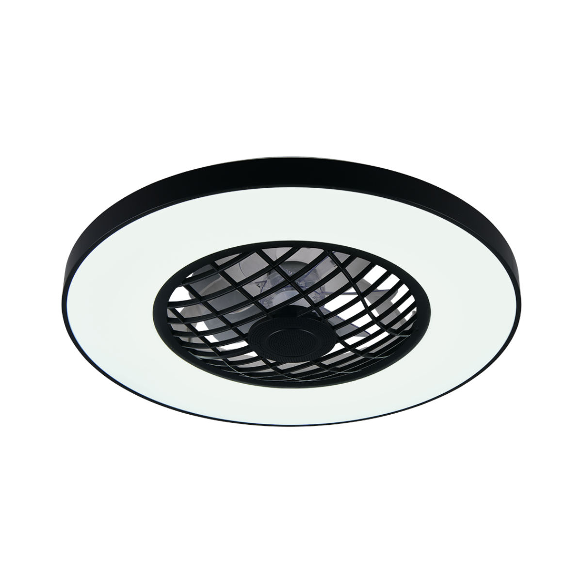 LINKöPING Medium Black Ceiling Fan with RBG & Bluetooth Speaker