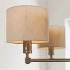 Indara 5-Light Pendant Light with Hammered Aged Bronze Finish and Natural Linen Shades