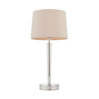 Syon Table Lamp with USB Port (Bright Nickel, Mink Shade)