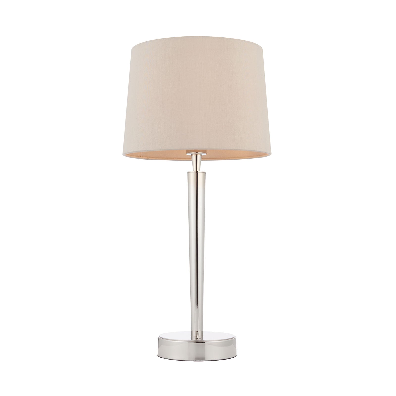 Syon Table Lamp with USB Port (Bright Nickel, Mink Shade)