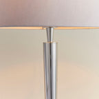 Syon Table Lamp with USB Port (Bright Nickel, Mink Shade)