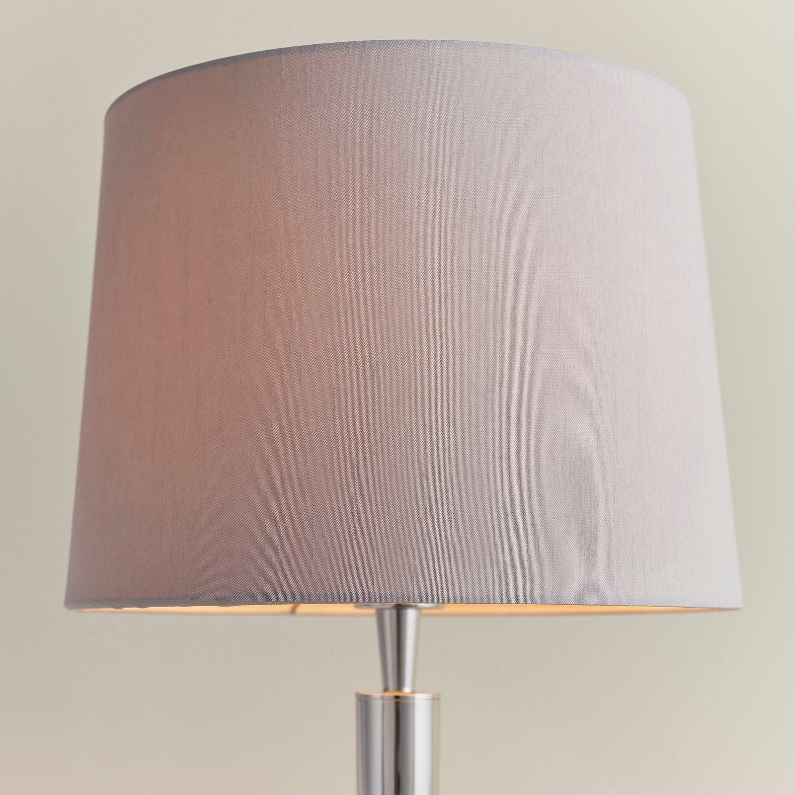 Syon Table Lamp with USB Port (Bright Nickel, Mink Shade)