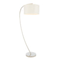Josephine Floor Lamp with Arched Nickel Base and Oversized White Shade