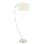 Josephine Floor Lamp with Arched Nickel Base and Oversized White Shade