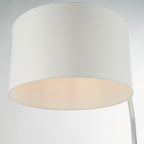 Josephine Floor Lamp with Arched Nickel Base and Oversized White Shade