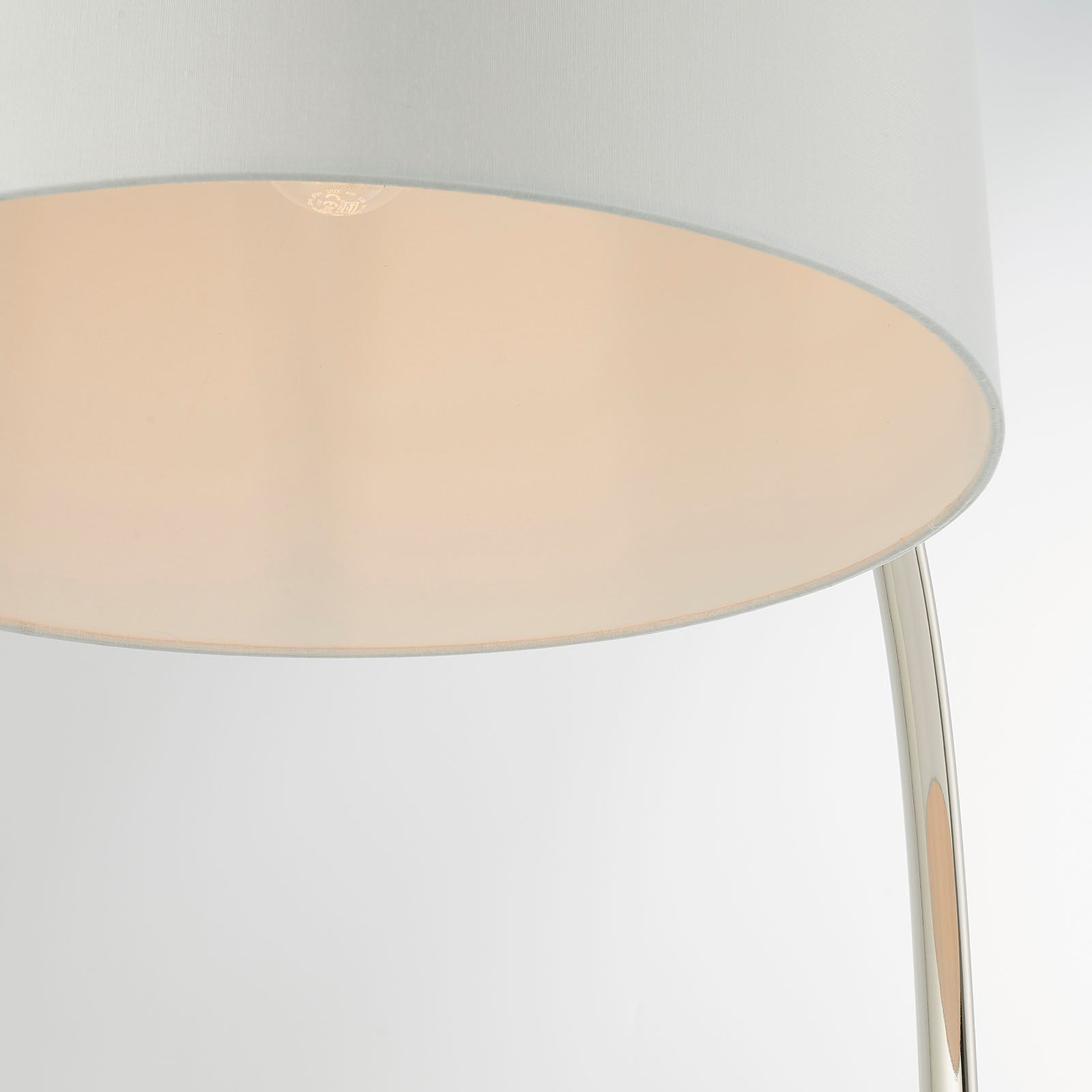Josephine Floor Lamp with Arched Nickel Base and Oversized White Shade
