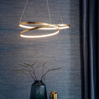 Scribble Gold Leaf LED Pendant Light (Modern, Loop Design)