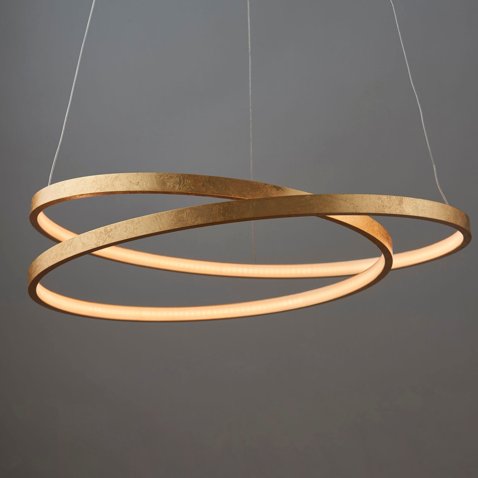 Scribble Gold Leaf LED Pendant Light (Modern, Loop Design)