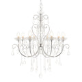 Tabitha 8-Light Chrome Pendant Light (Crystal Details, Dimmable)