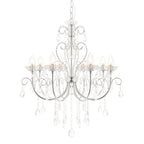 Tabitha 8-Light Chrome Pendant Light (Crystal Details, Dimmable)