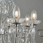 Tabitha 8-Light Chrome Pendant Light (Crystal Details, Dimmable)
