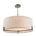 Hayfield Brushed Bronze 3-Light Pendant Light with Natural Linen Shade