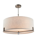 Hayfield Brushed Bronze 3-Light Pendant Light with Natural Linen Shade