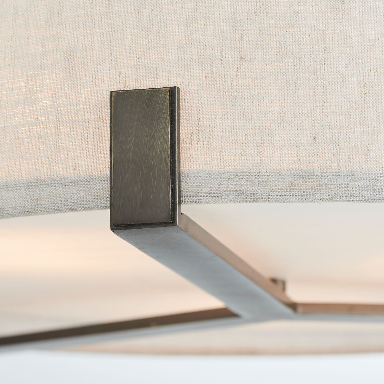 Hayfield Brushed Bronze 3-Light Pendant Light with Natural Linen Shade