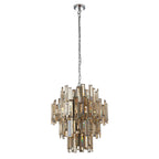 Viviana 12-Light Chromed Pendant with Tinted Champagne Crystals