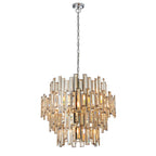 Viviana 15-Light Chromed Pendant with Tinted Champagne Crystals