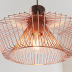 Kimberley Polished Copper Metal Cage Pendant Light