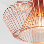 Kimberley Polished Copper Metal Cage Pendant Light