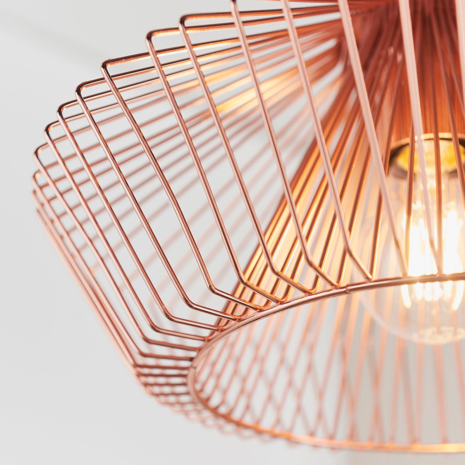Kimberley Polished Copper Metal Cage Pendant Light
