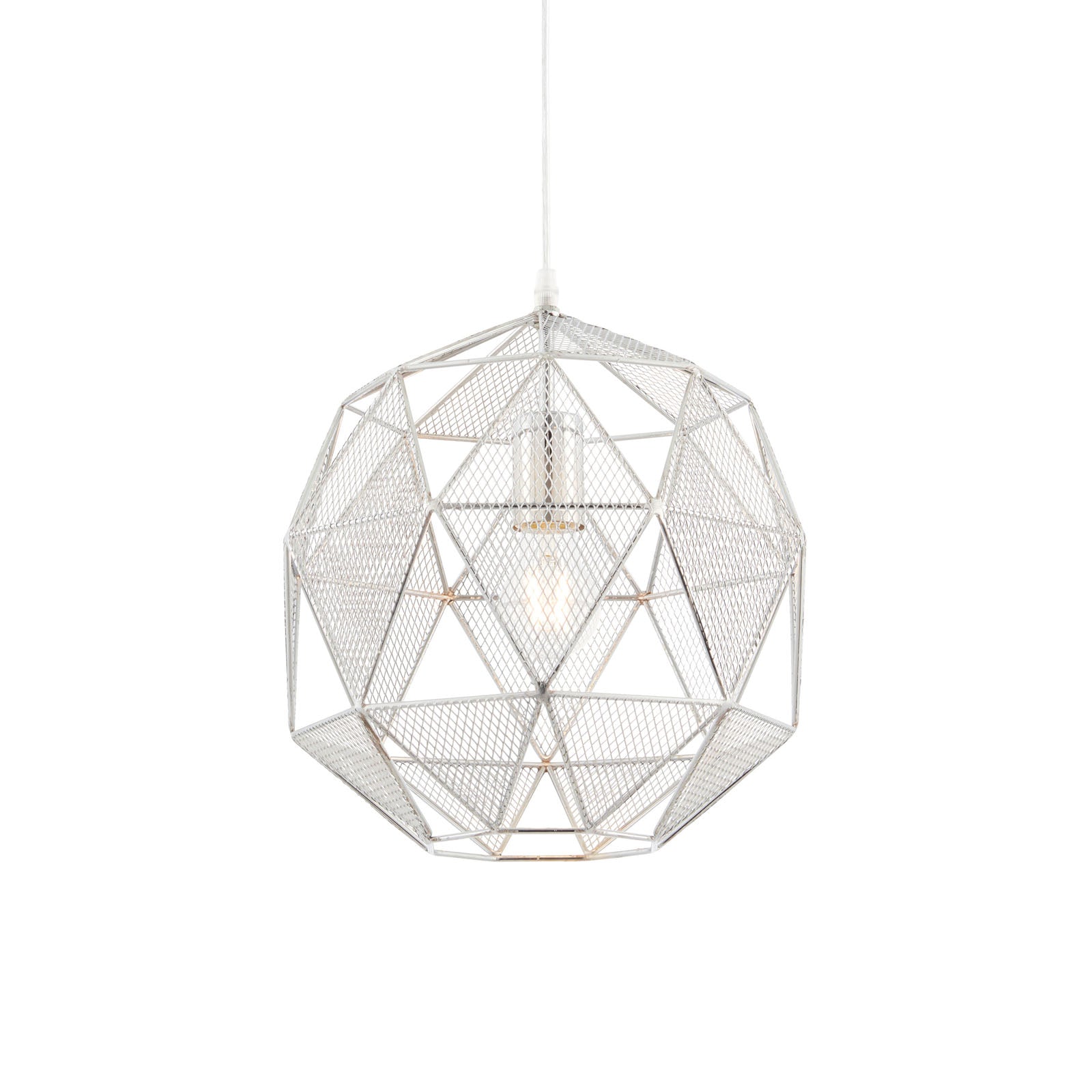 Armour 1-Light Pendant: Geometric Cage (Chrome Finish)