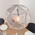 Armour 1-Light Pendant: Geometric Cage (Chrome Finish)
