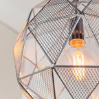 Armour 1-Light Pendant: Geometric Cage (Chrome Finish)
