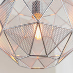 Armour 1-Light Pendant: Geometric Cage (Chrome Finish)