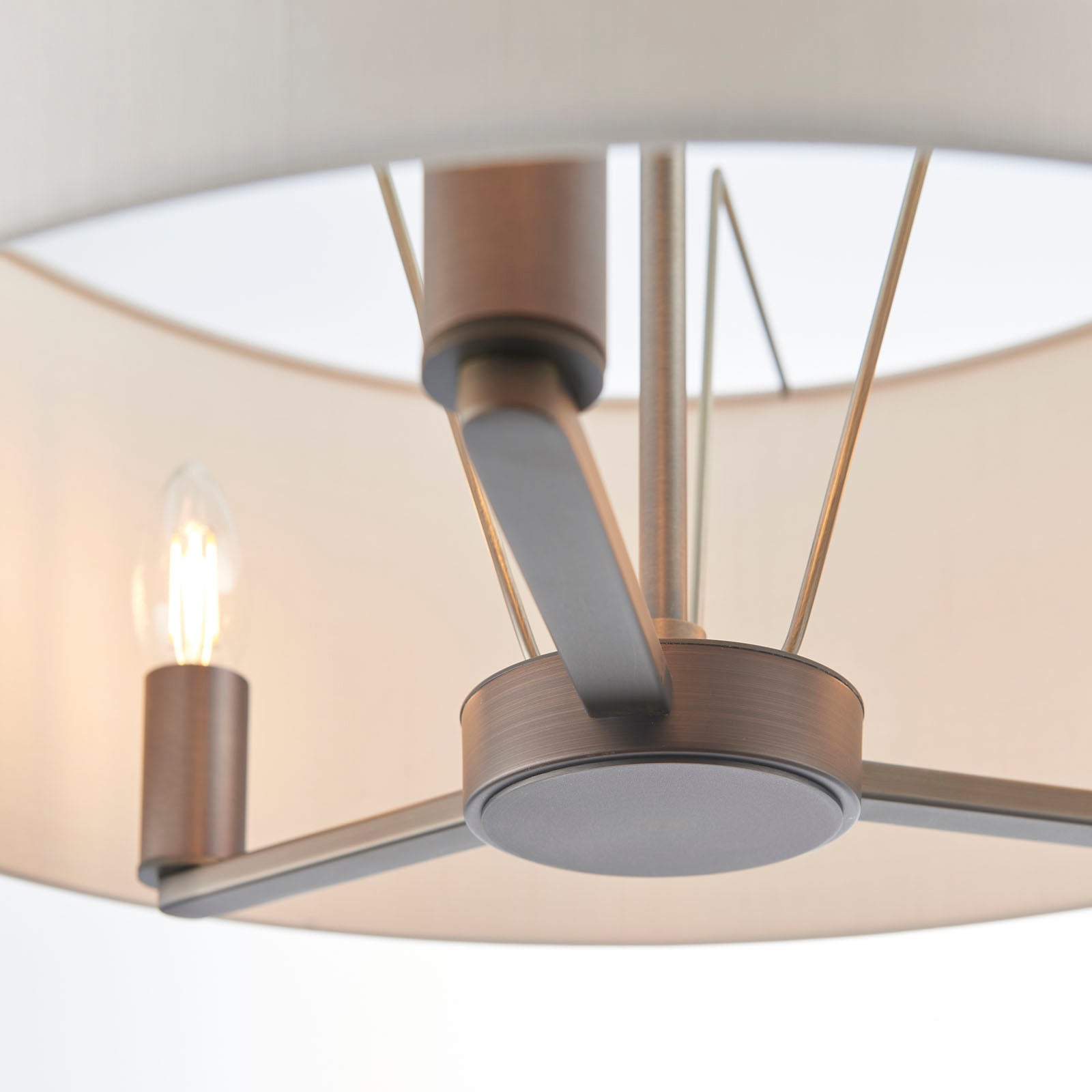 Daley 3-Light Dark Antique Bronze Pendant with Marble Shades
