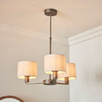 Daley 3-Light Adjustable Dark Antique Bronze Pendant with Marble Shades