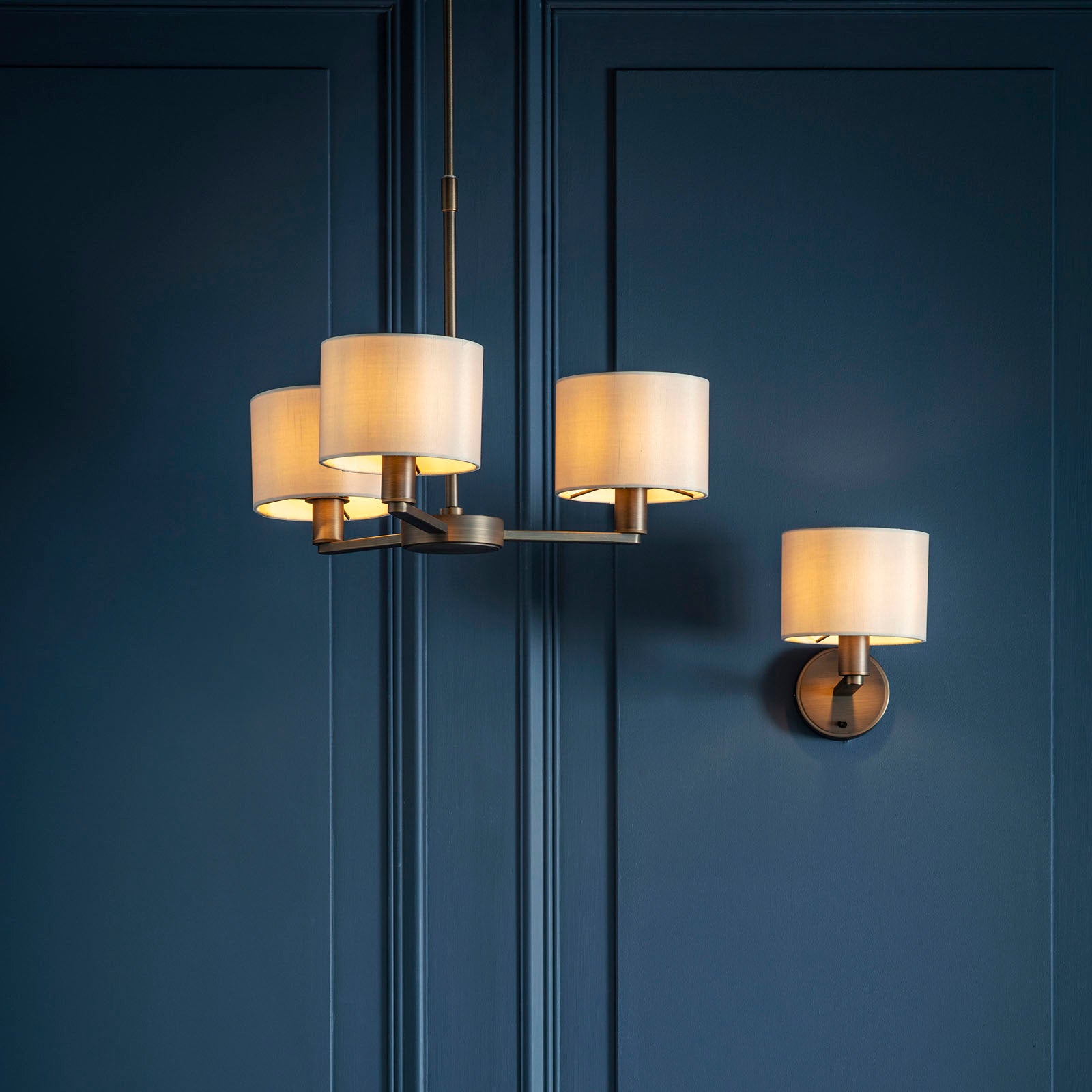 Daley 3-Light Adjustable Dark Antique Bronze Pendant with Marble Shades